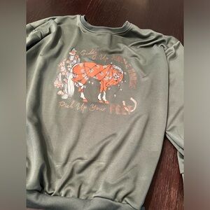 Giddy Up Jingle Horse Crewneck, Green, M